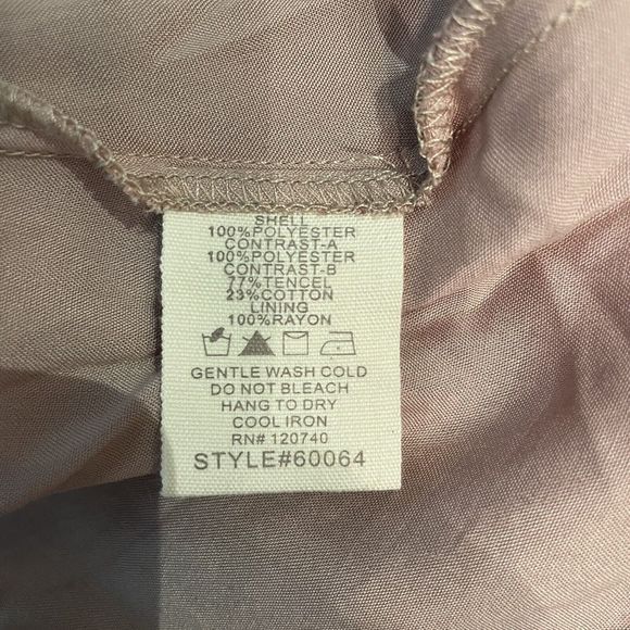 Mystree Size Small Taupe Ruffle Embroidered Dress Midi Boho Fairy - Picture 9 of 12